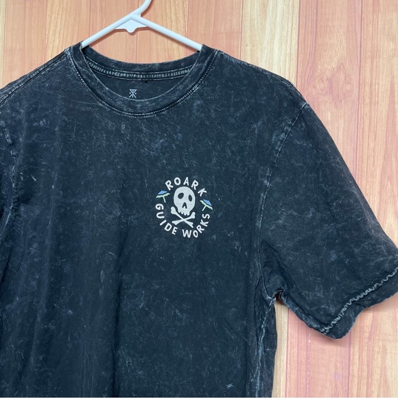 Roark Guide Works Shirt Skull Beach Custom Dyed Premium Tee Black Men Size Small - Picture 3 of 6
